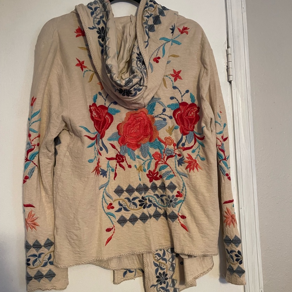 Johnny Was Hooded Cardigan Sweater